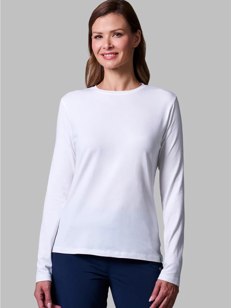 Coolibar Morada Upf 50 Long-Sleeve Crewneck Top - White